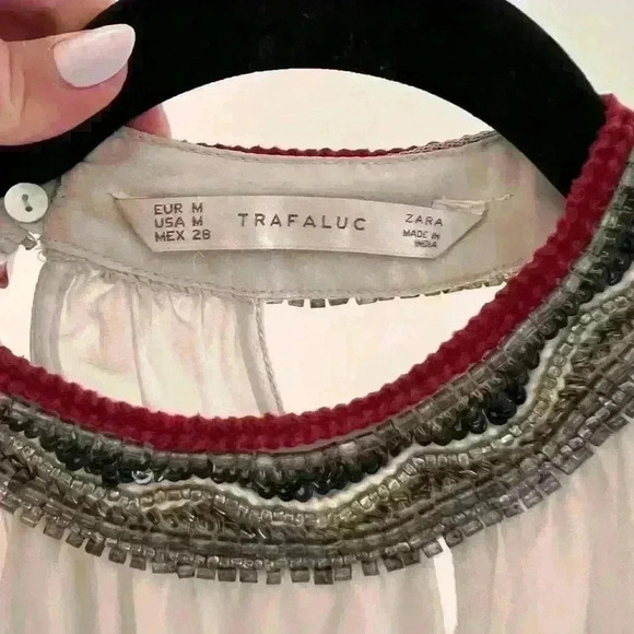 ZARA Blouse with Beaded Collar - Picture 7 of 7